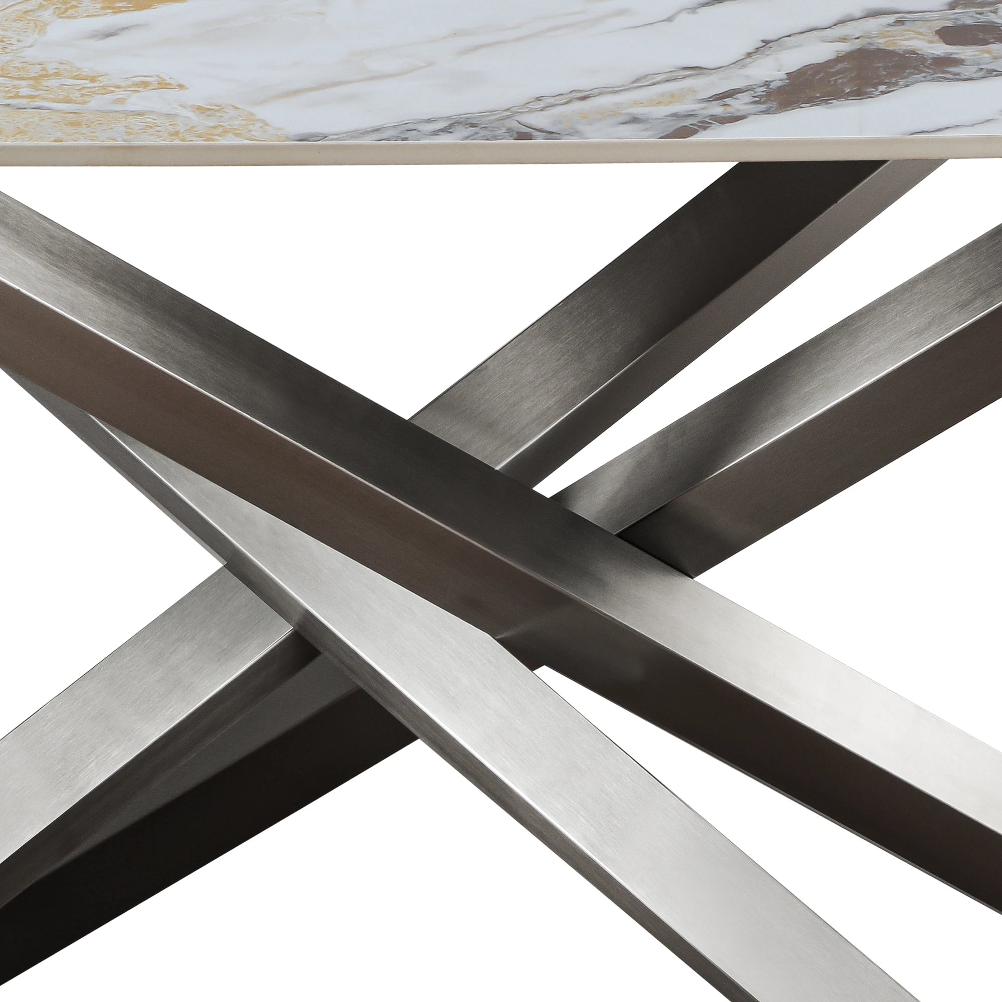 Leicester White Dune High Gloss Ceramic 1.8M Dining Table - Pendle Village Furniture