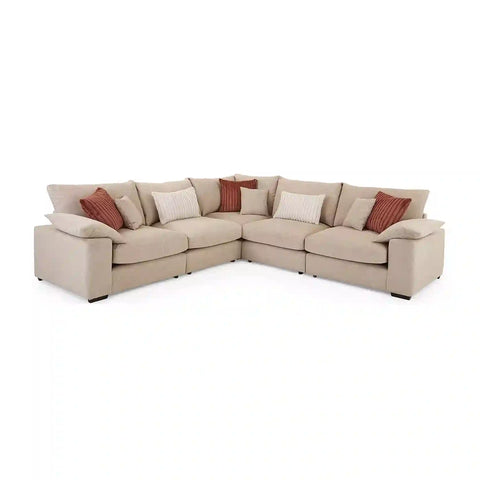 Lennox Modular Fabric 2 Corner 2 Sofa in Chenille with Feather Cushions - Pendle Village Furniture