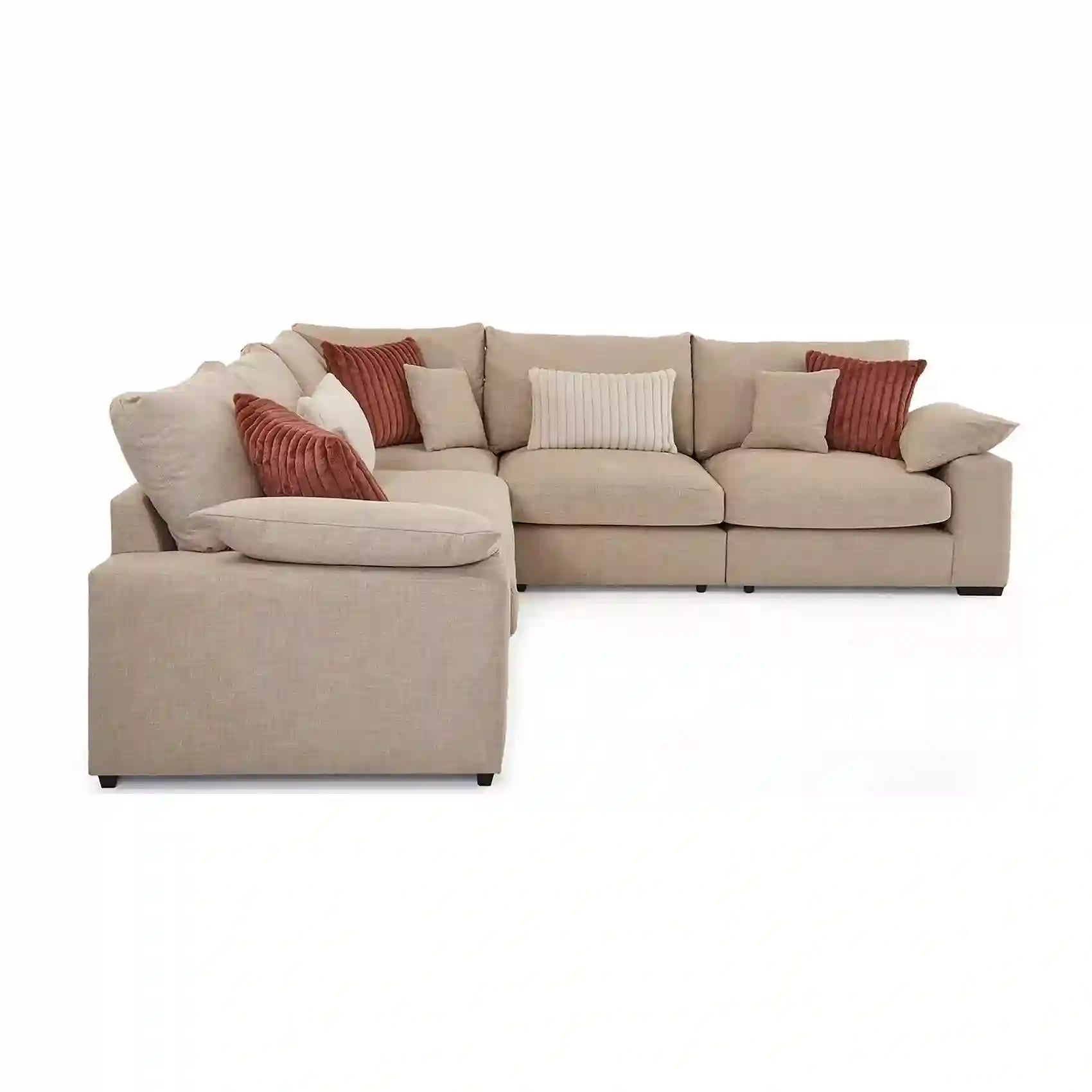 Lennox Modular Fabric 2 Corner 2 Sofa in Chenille with Feather Cushions - Pendle Village Furniture