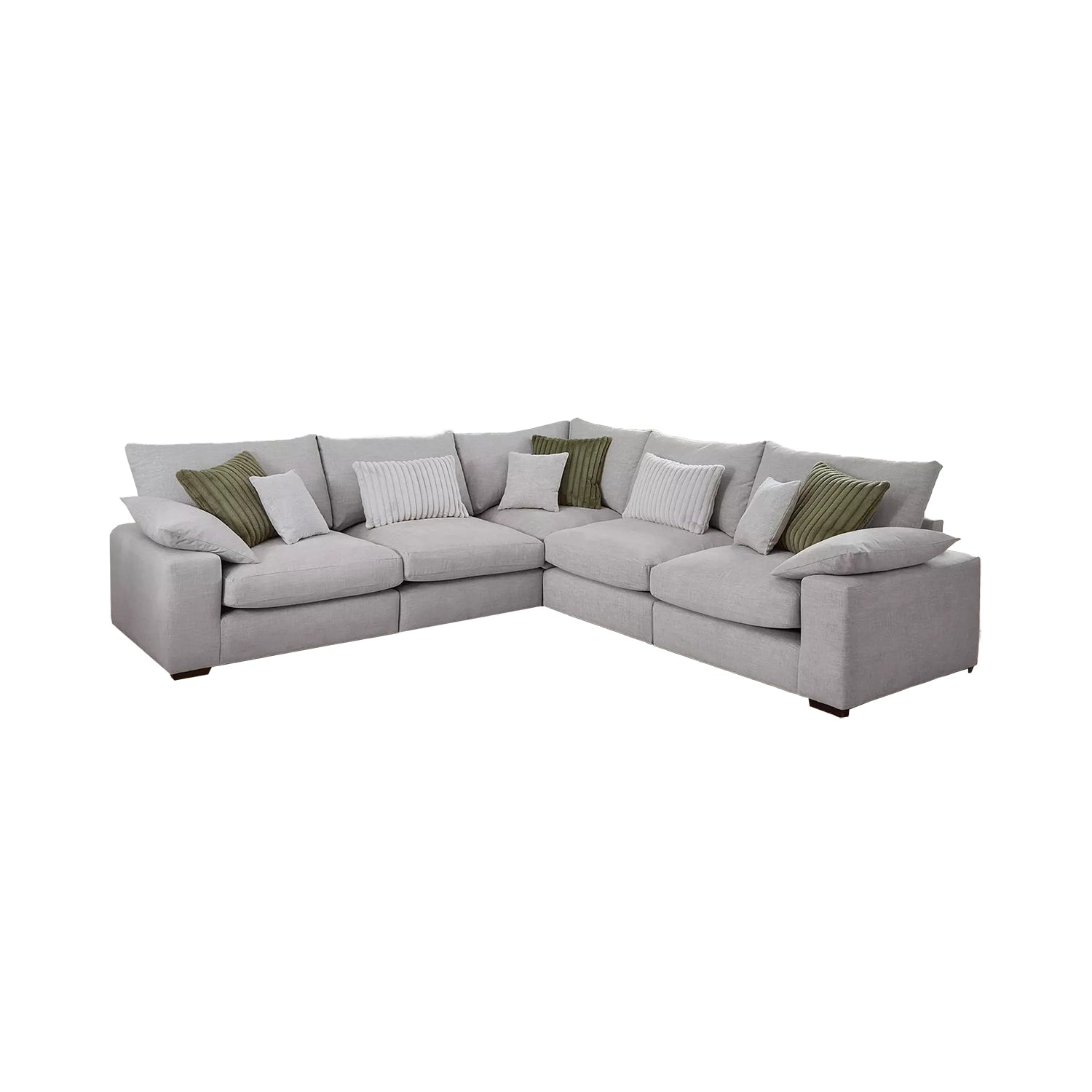 Lennox Modular Fabric 2 Corner 2 Sofa in Chenille with Feather Cushions - Pendle Village Furniture