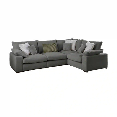 Lennox 2 - Corner - 1 Modular Fabric Sofa in Chenille with Feather Cushions - Pendle Village Furniture