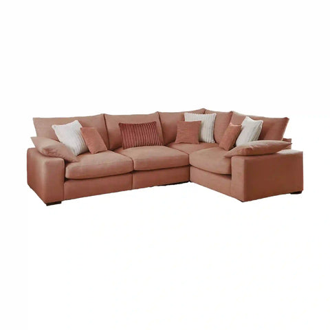 Lennox 2 - Corner - 1 Modular Fabric Sofa in Chenille with Feather Cushions - Pendle Village Furniture