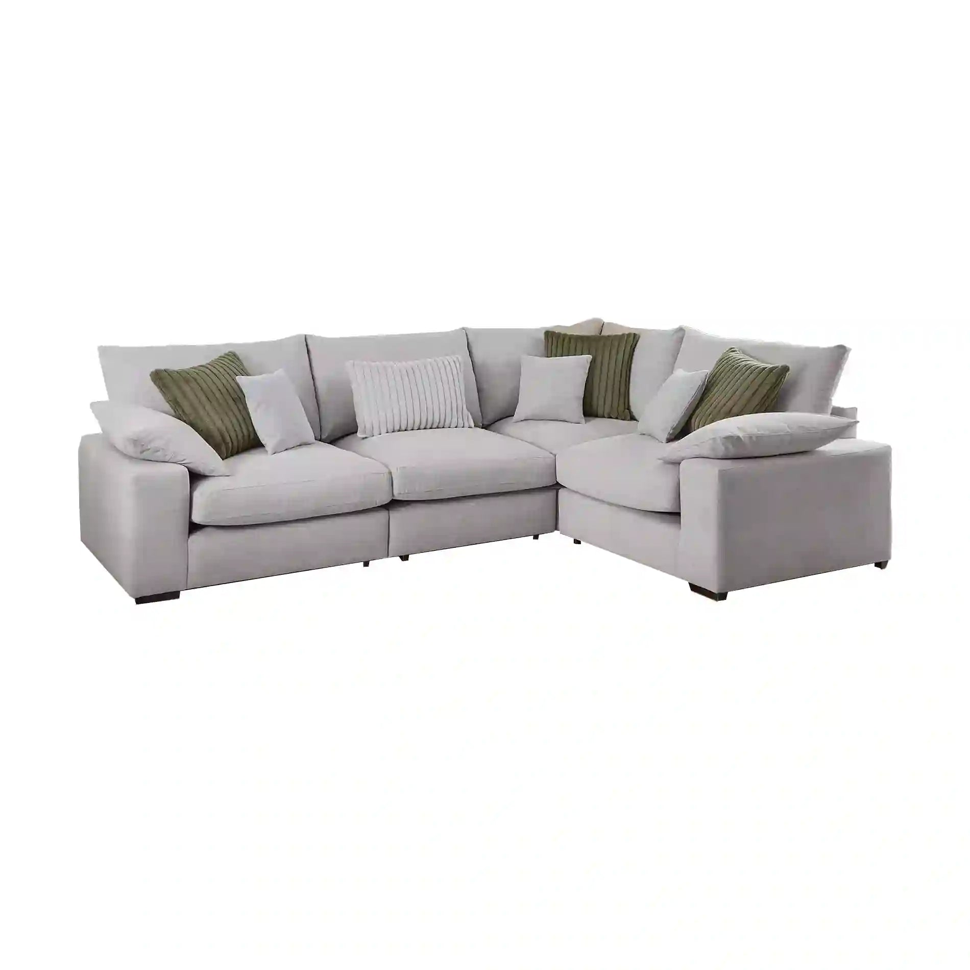Lennox 2 - Corner - 1 Modular Fabric Sofa in Chenille with Feather Cushions - Pendle Village Furniture