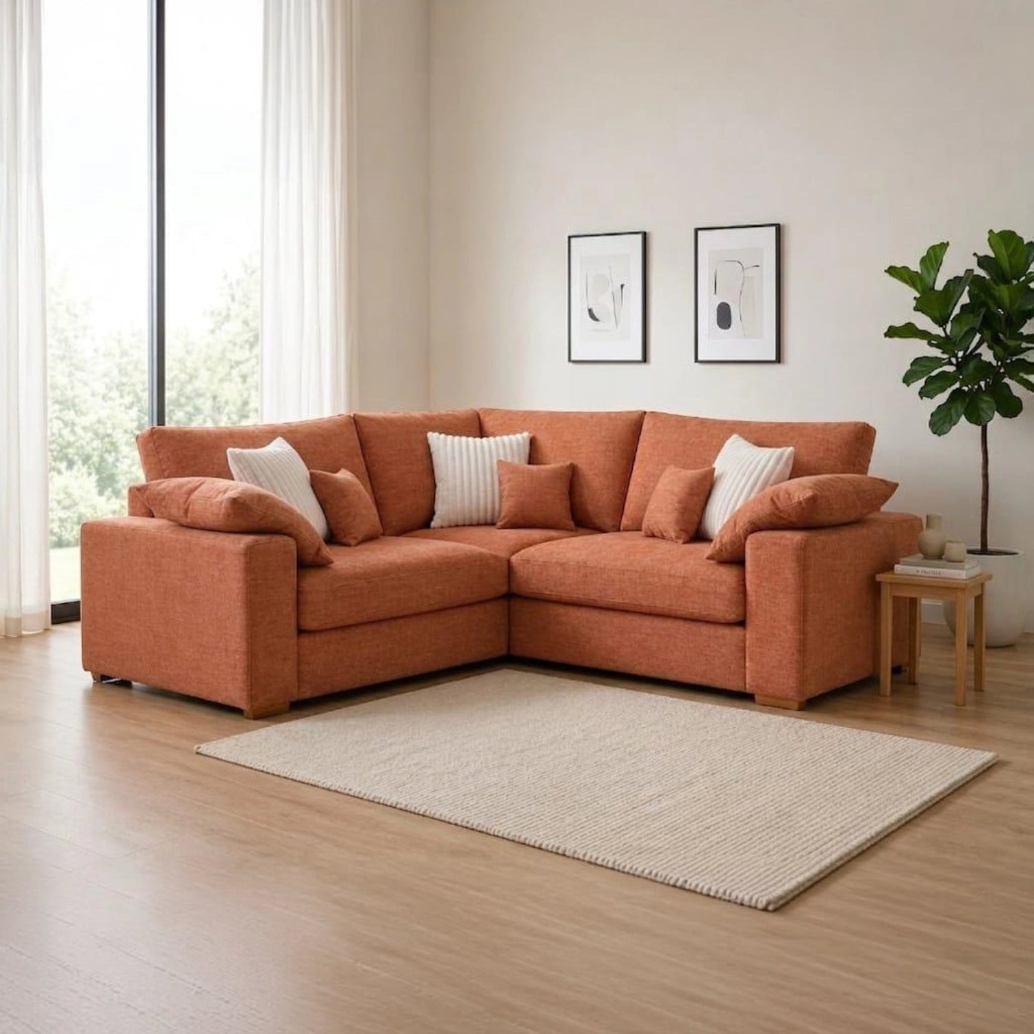 Lennox Steppe modular chenille sofa with deep feather-filled seating, luxury fabric upholstery, and customizable modern layout.