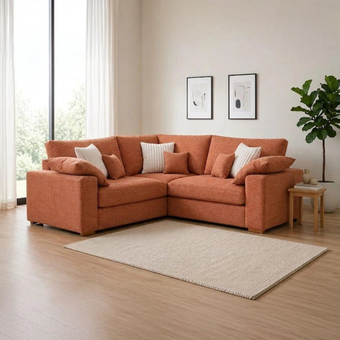 Lennox Steppe modular chenille sofa with deep feather-filled seating, luxury fabric upholstery, and customizable modern layout.