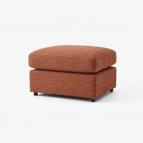 Lennox Steppe fabric stool with soft chenille upholstery and a compact modern design for versatile use.