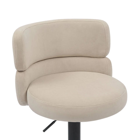 Libra Adjustable Fabric Bar Stool Set of 2 with Black Metal Base