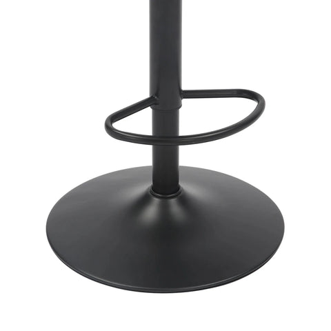 Libra Adjustable Fabric Bar Stool Set of 2 with Black Metal Base