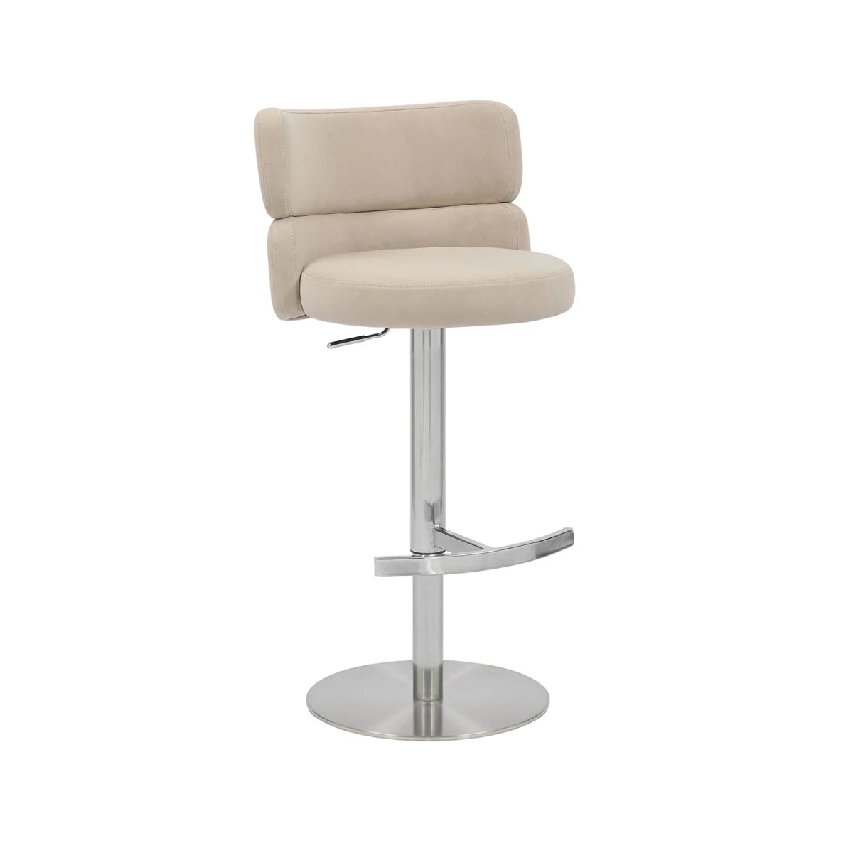 Libra Adjustable Fabric Bar Stool Set of 2 with Chrome Base