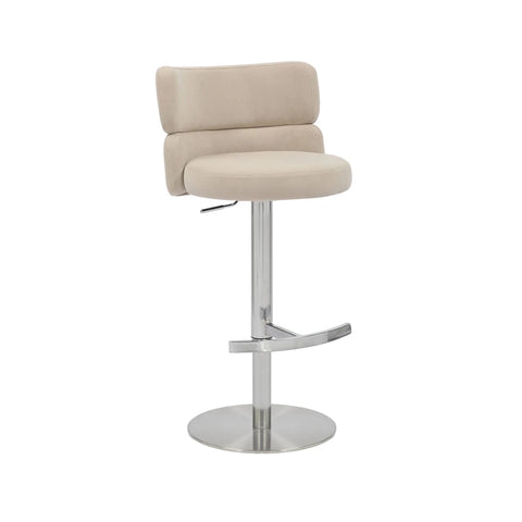 Libra Adjustable Fabric Bar Stool Set of 2 with Chrome Base