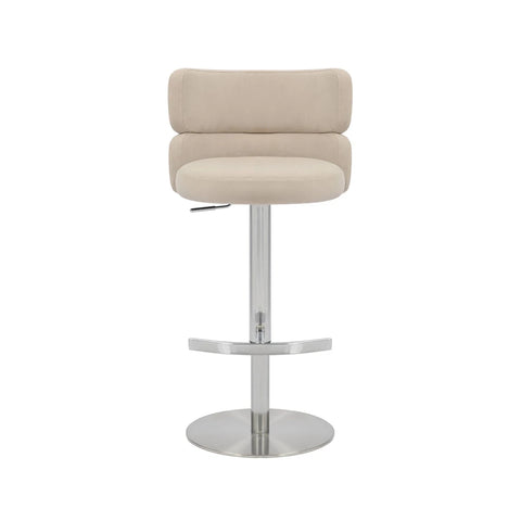Libra Adjustable Fabric Bar Stool Set of 2 with Chrome Base