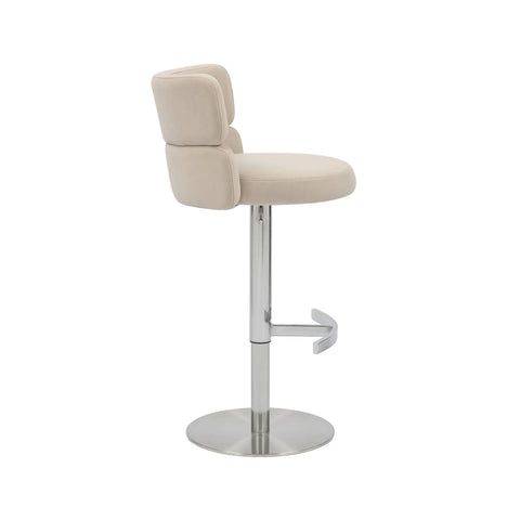 Libra Adjustable Fabric Bar Stool Set of 2 with Chrome Base