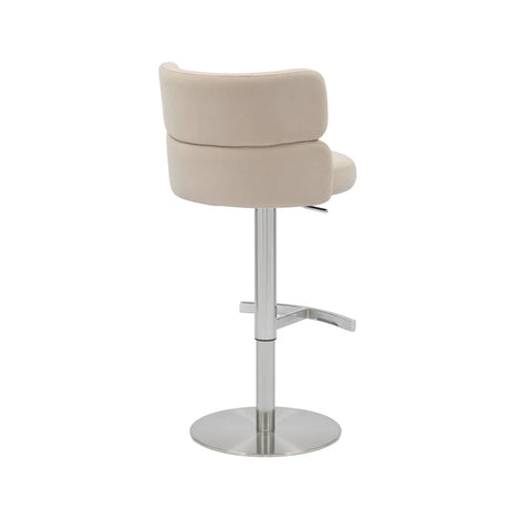 Libra Adjustable Fabric Bar Stool Set of 2 with Chrome Base