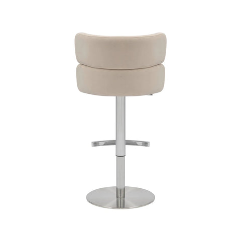Libra Adjustable Fabric Bar Stool Set of 2 with Chrome Base