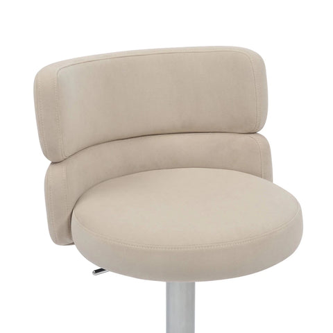 Libra Adjustable Fabric Bar Stool Set of 2 with Chrome Base