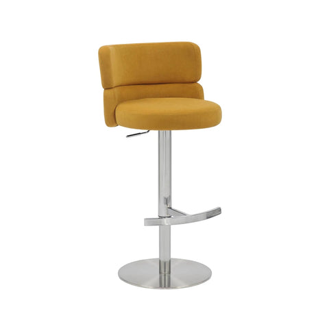 Libra Adjustable Fabric Bar Stool Set of 2 with Chrome Base