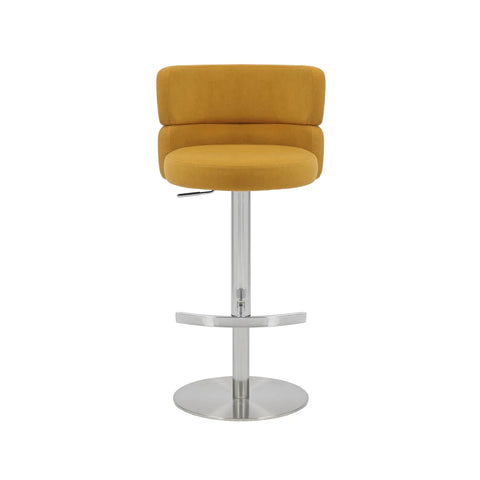 Libra Adjustable Fabric Bar Stool Set of 2 with Chrome Base