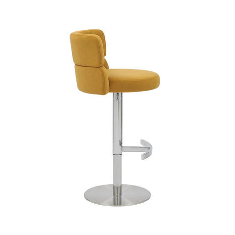 Libra Adjustable Fabric Bar Stool Set of 2 with Chrome Base
