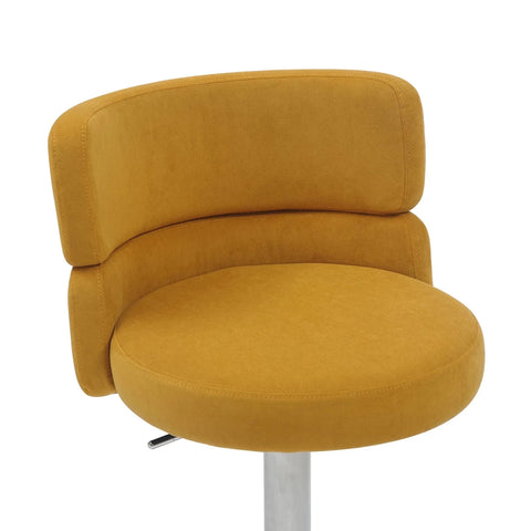 Libra Adjustable Fabric Bar Stool Set of 2 with Chrome Base