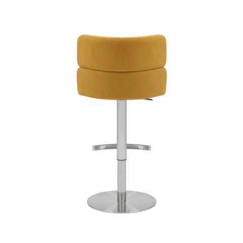 Libra Adjustable Fabric Bar Stool Set of 2 with Chrome Base
