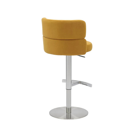 Libra Adjustable Fabric Bar Stool Set of 2 with Chrome Base