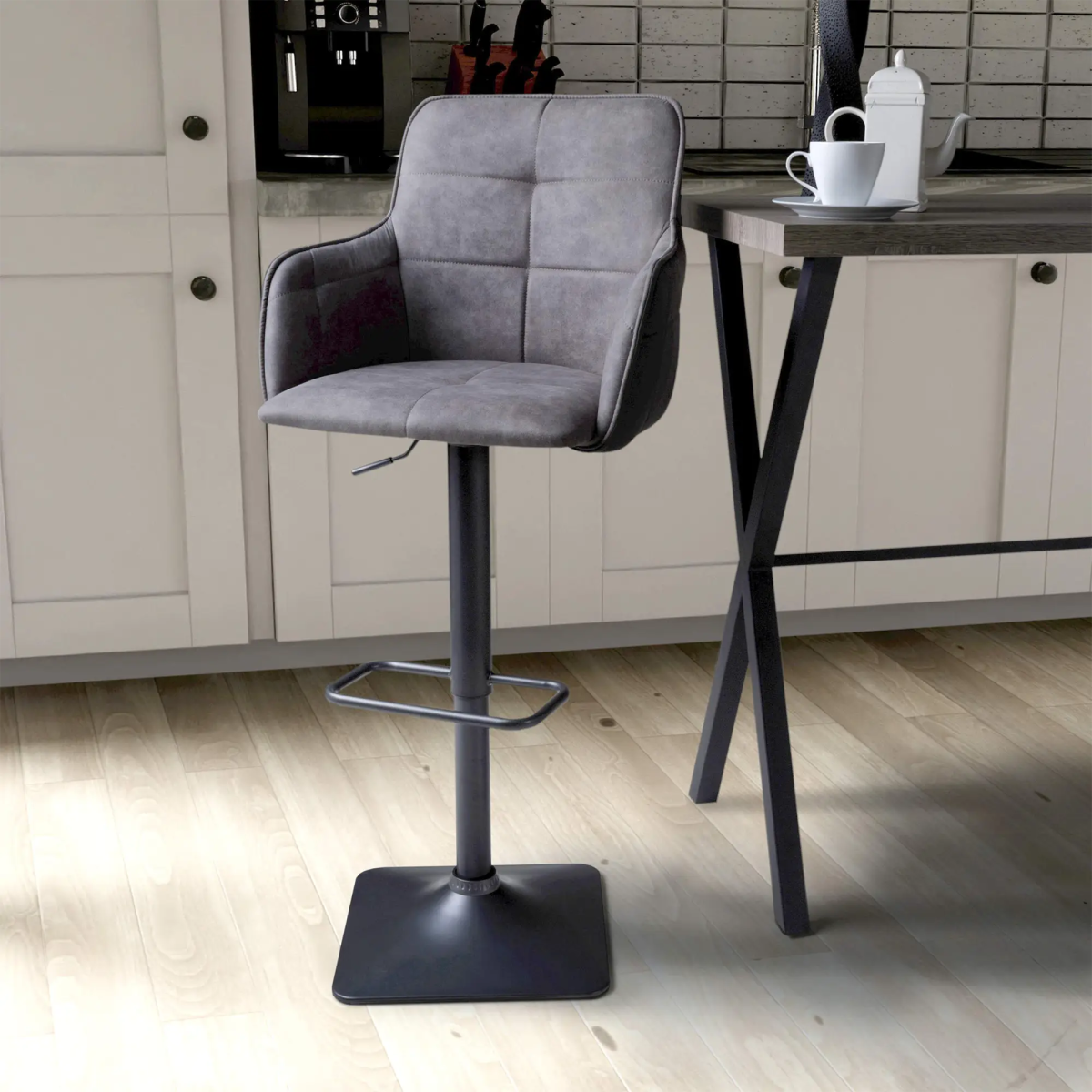 Tufted bar stool bench deals