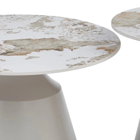 Lima Matt Grey Coffee Table & End Table Set with Pandora Top