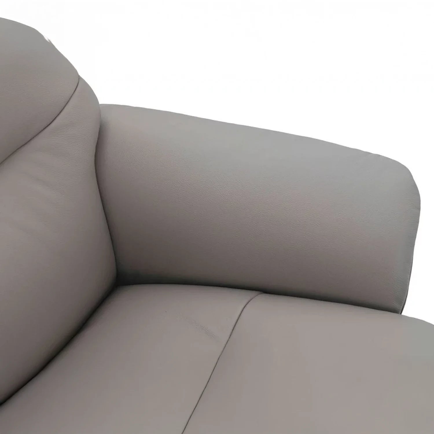Lindos Platinum Grey Leather Swivel Chair with Footstool - Pendle Village Furniture