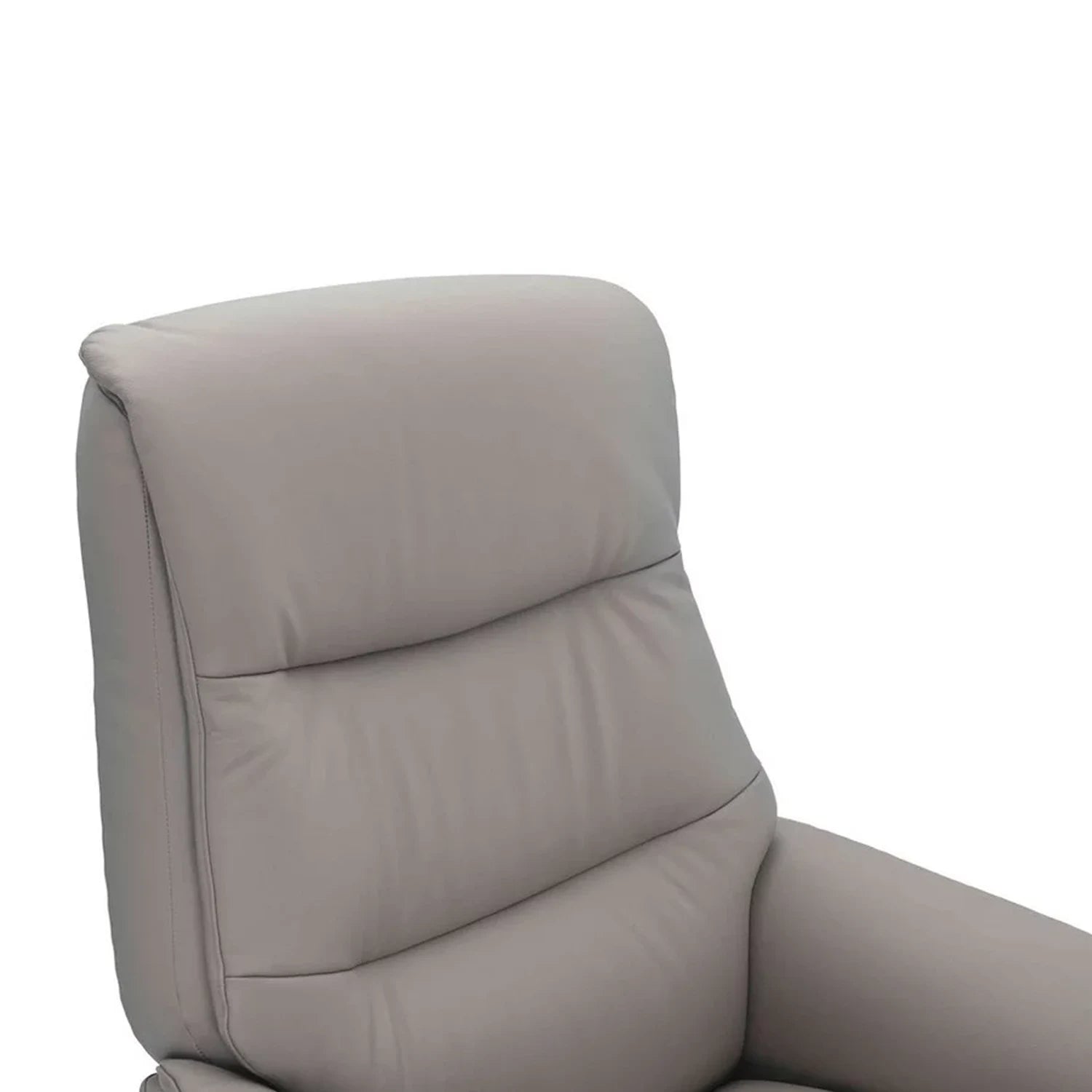 Lindos Platinum Grey Leather Swivel Chair with Footstool - Pendle Village Furniture