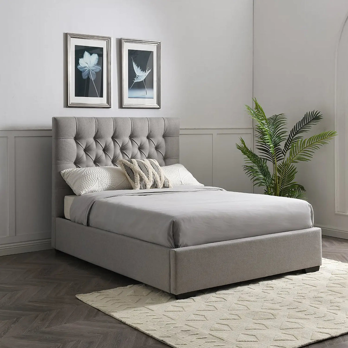 Lisa King Size Faux Wool Multi Ottoman Lift Bed