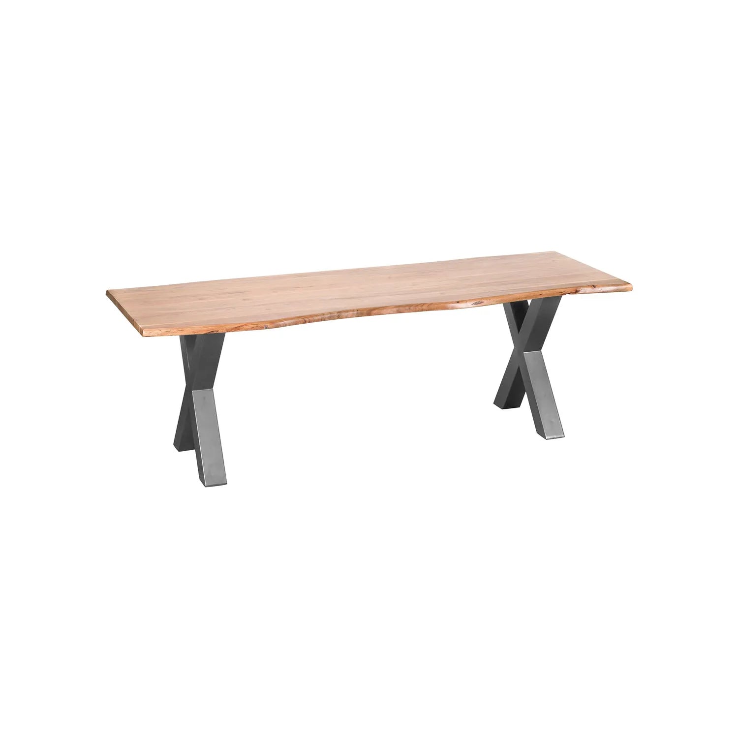 Live Edge Acacia Wood & Metal Dining Table – 240cm - Pendle Village Furniture