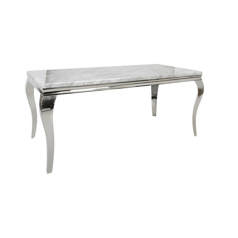 Liyana 1.5M Marble Top Dining Table with Ring Knocker Chairs - Pendle Village Furniture