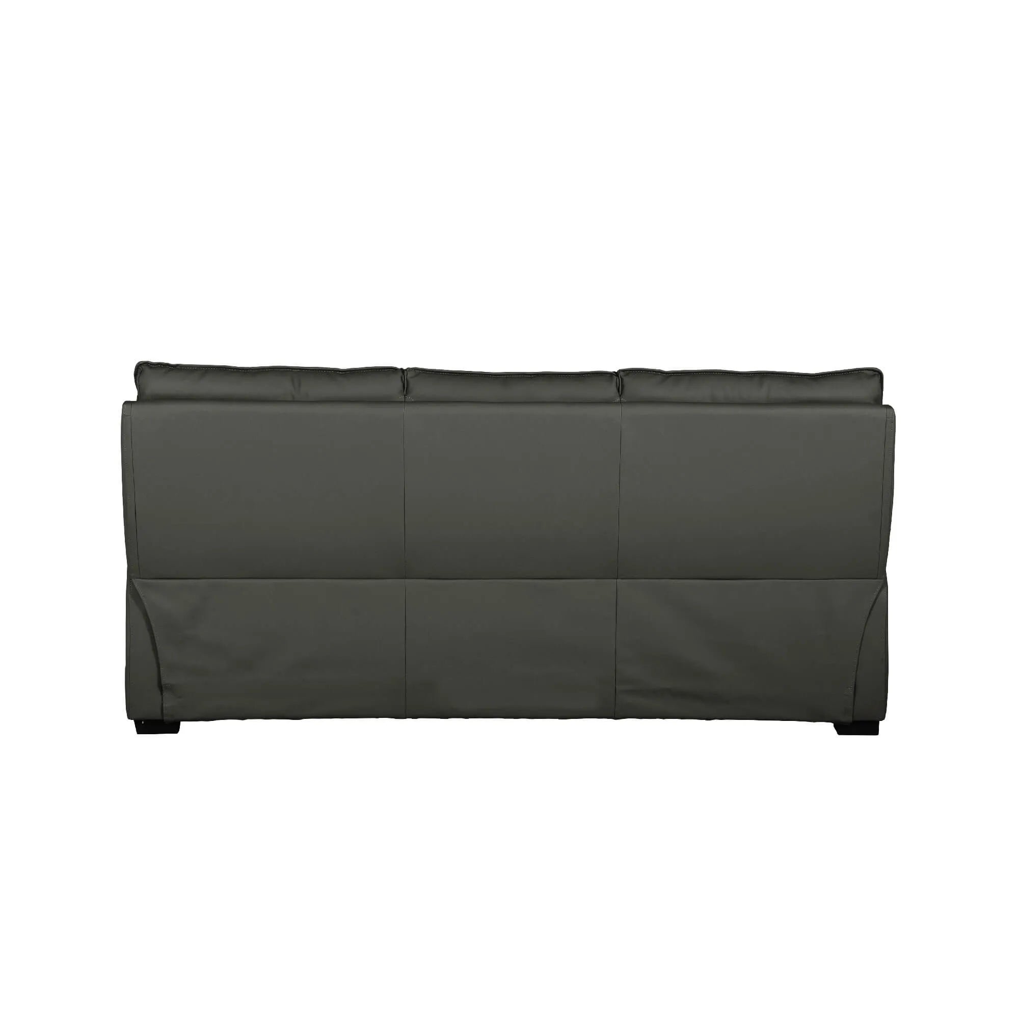 Logan 3 Seater Fixed Sofa – Dark Grey Leather - Pendle Village Furniture