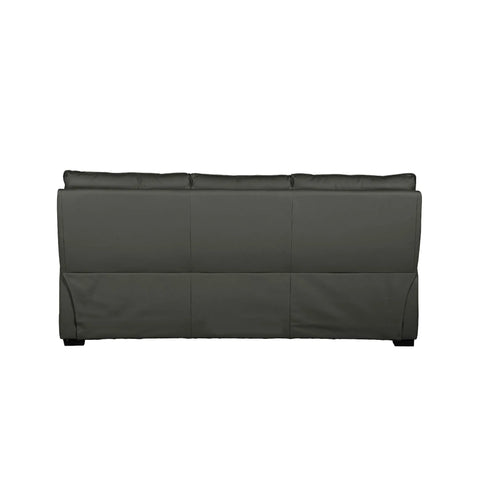 Logan 3 Seater Fixed Sofa – Dark Grey Leather - Pendle Village Furniture