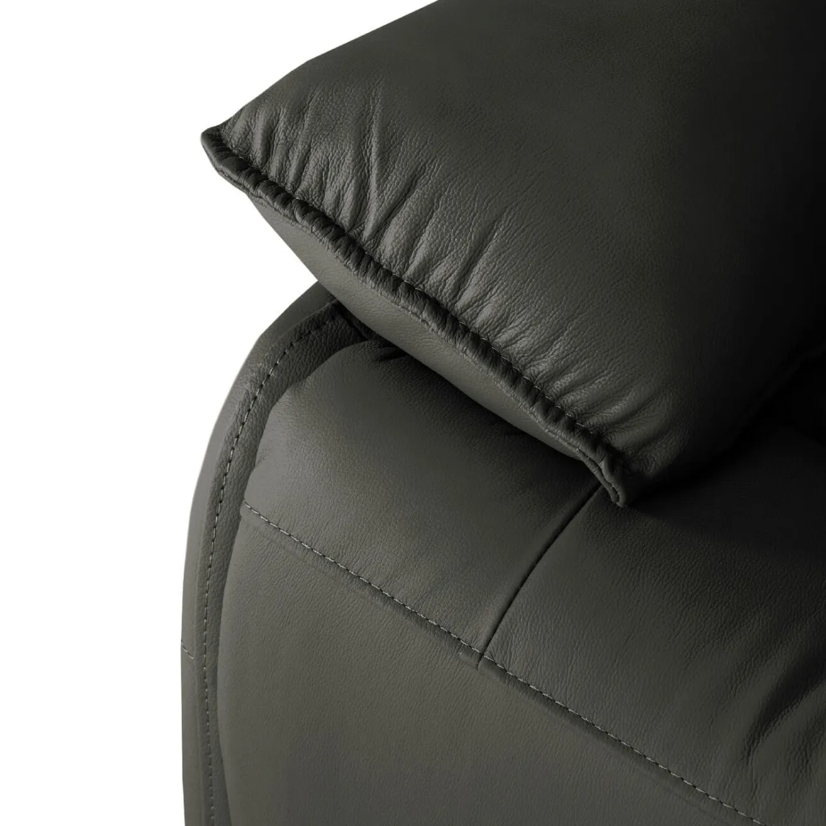 Logan 3 Seater Fixed Sofa – Dark Grey Leather - Pendle Village Furniture
