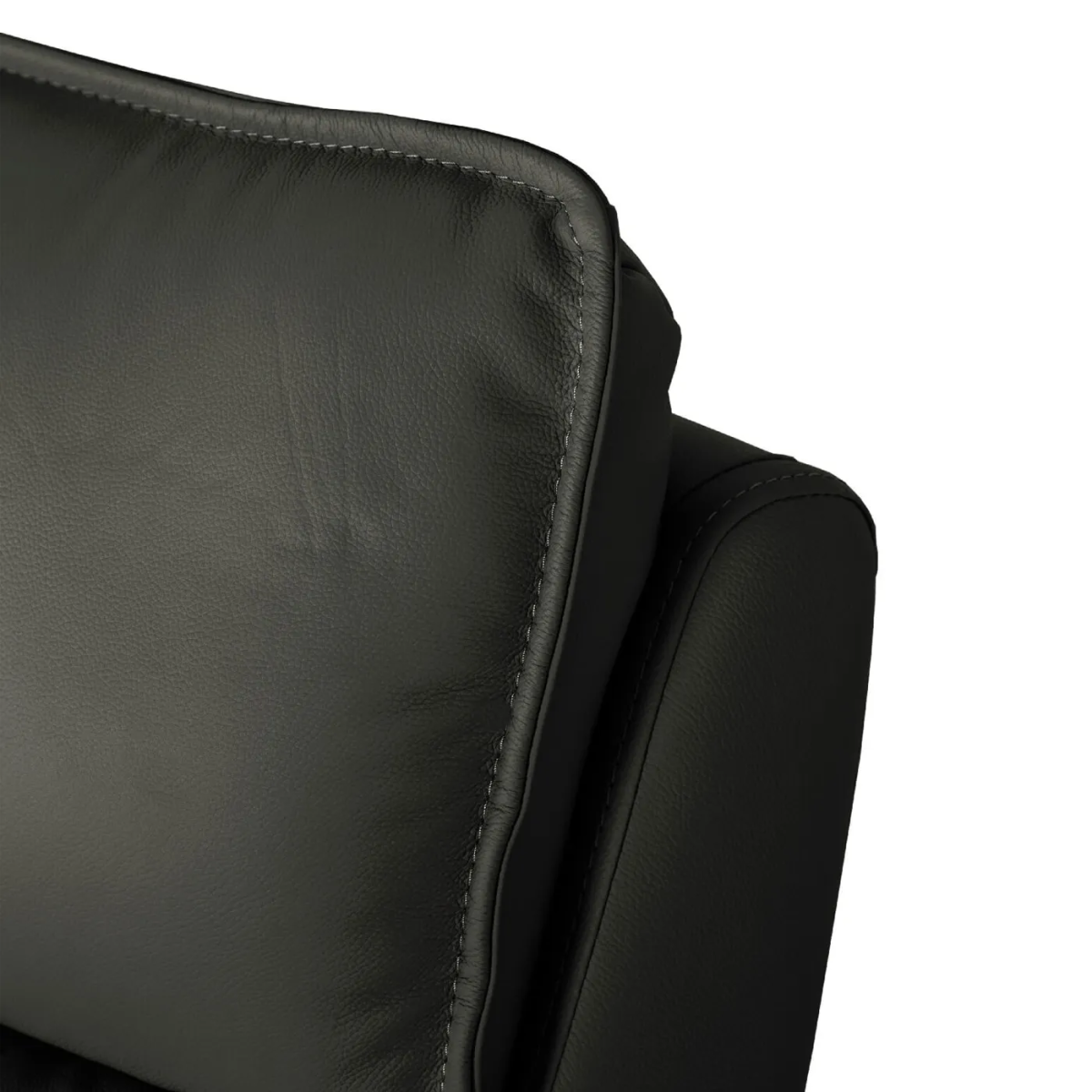 Logan 3 Seater Fixed Sofa – Dark Grey Leather - Pendle Village Furniture