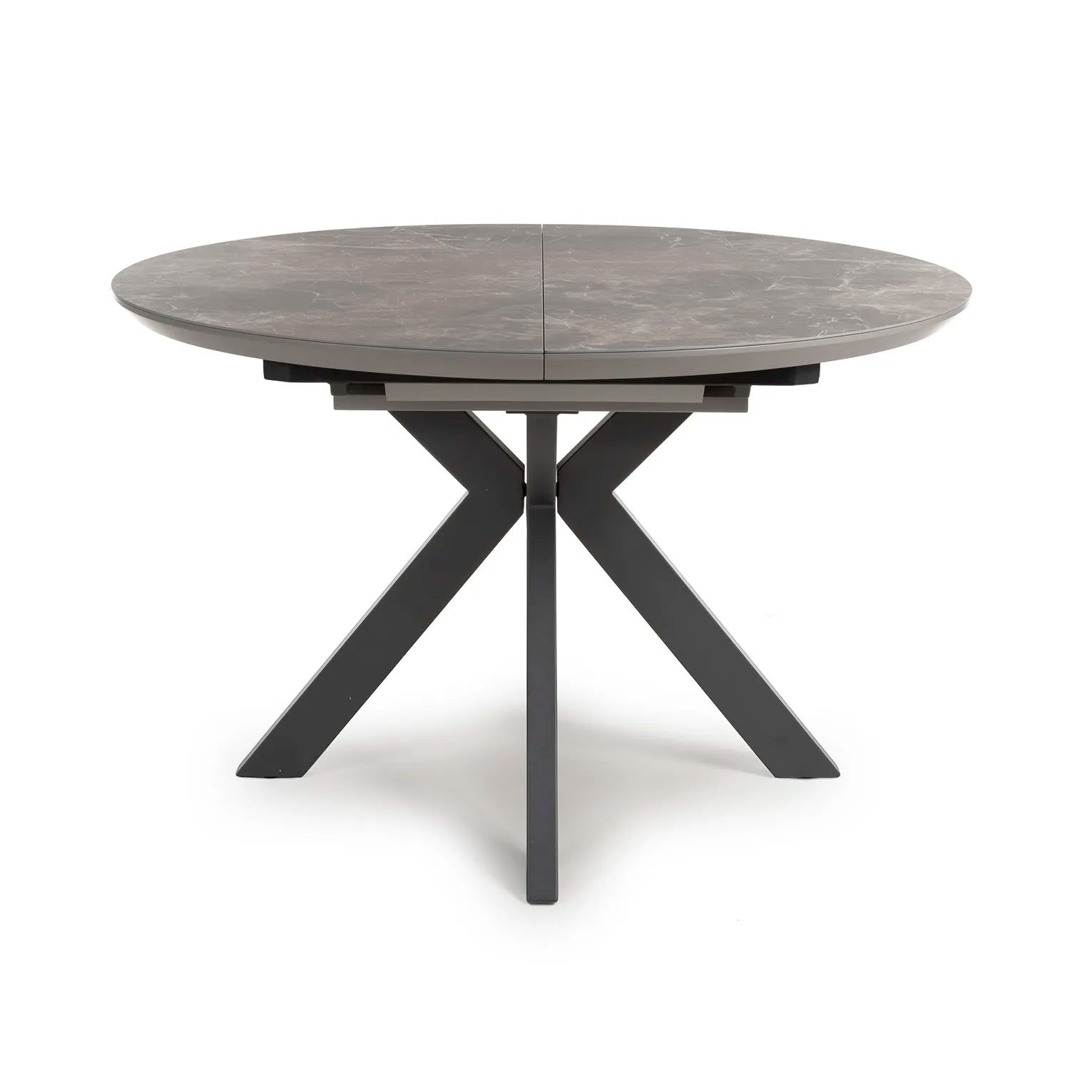 Logan Round Extending Dining Table with 4 Nobel Tan Swivel Dining Chairs - Pendle Village Furniture