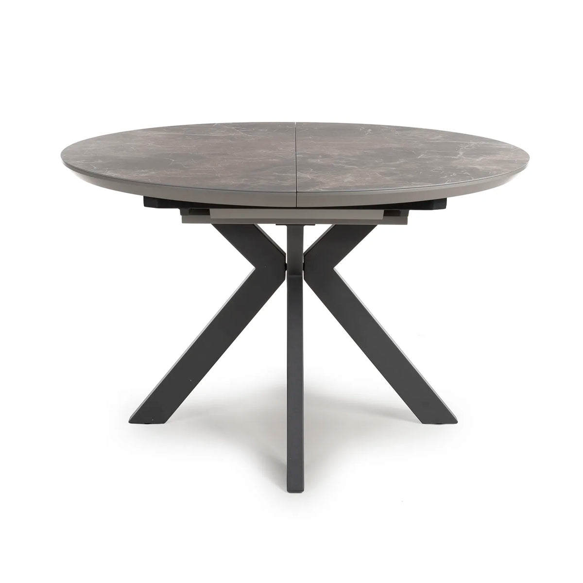 Logan Round Extending Dining Table with 4 Nobel Tan Swivel Dining Chairs - Pendle Village Furniture