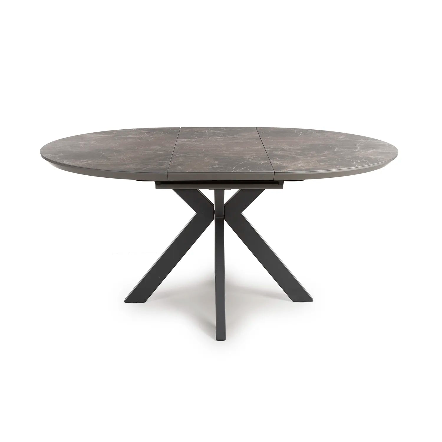 Logan Round Extending Dining Table with 4 Nobel Tan Swivel Dining Chairs - Pendle Village Furniture