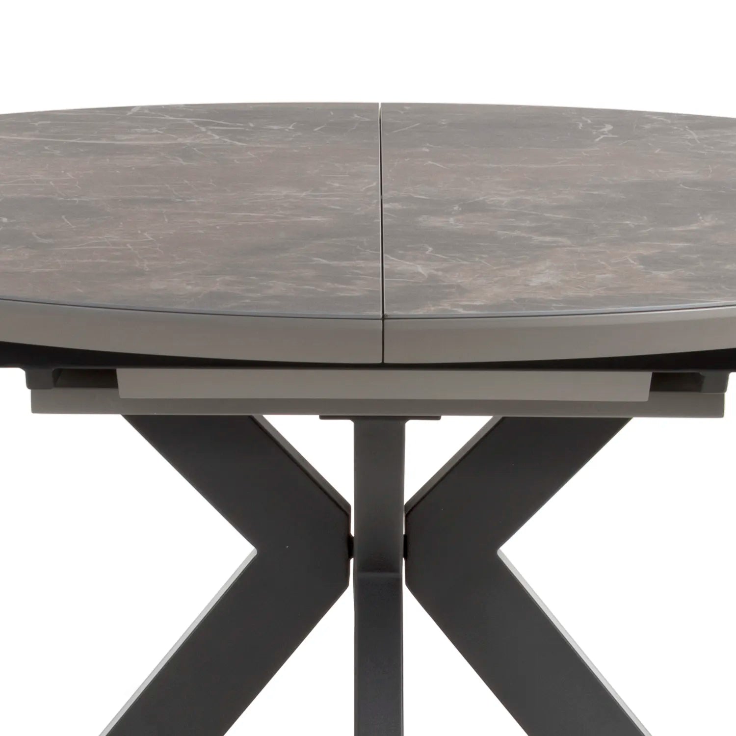 Logan Round Extending Dining Table with 4 Nobel Tan Swivel Dining Chairs - Pendle Village Furniture