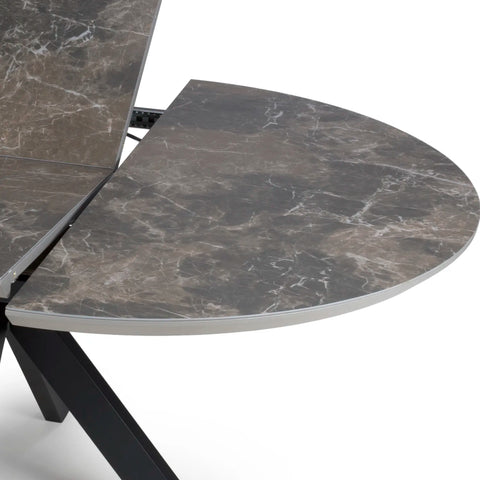 Logan Round Extending Dining Table with 4 Bosley Chairs - Pendle Village Furniture