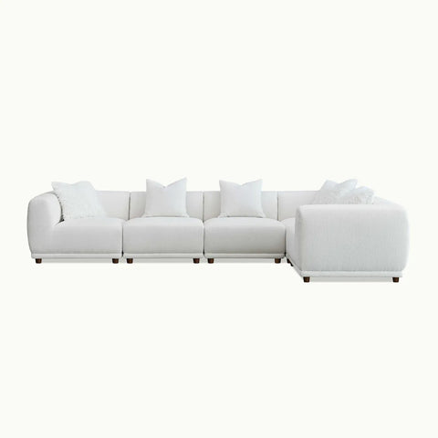 Lottie Modular Corner Group in Polar Boucle Sofa - Pendle Village Furniture