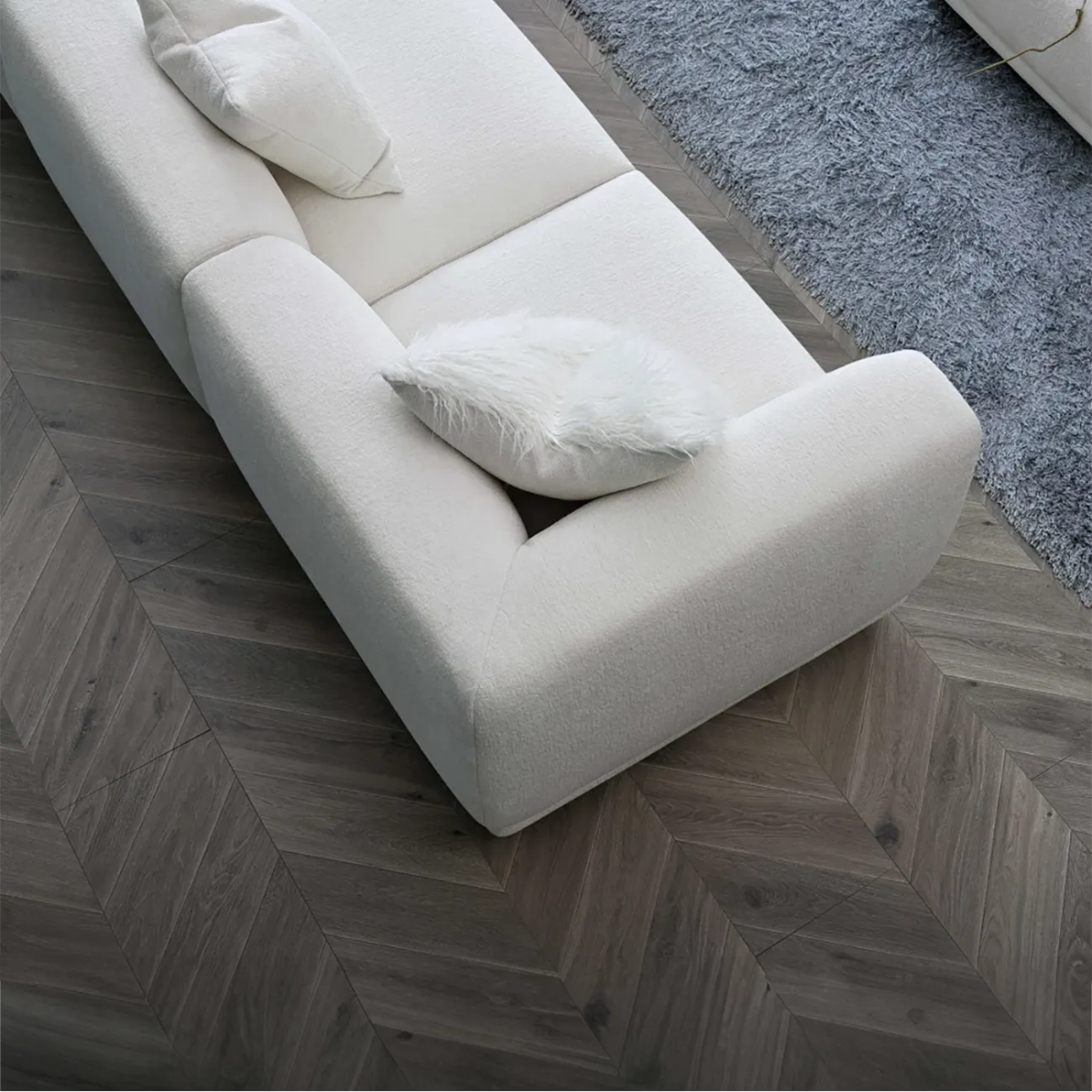 Lottie Modular Corner Group in Polar Boucle Sofa - Pendle Village Furniture