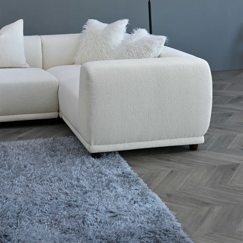 Lottie Modular Corner Group in Polar Boucle Sofa - Pendle Village Furniture