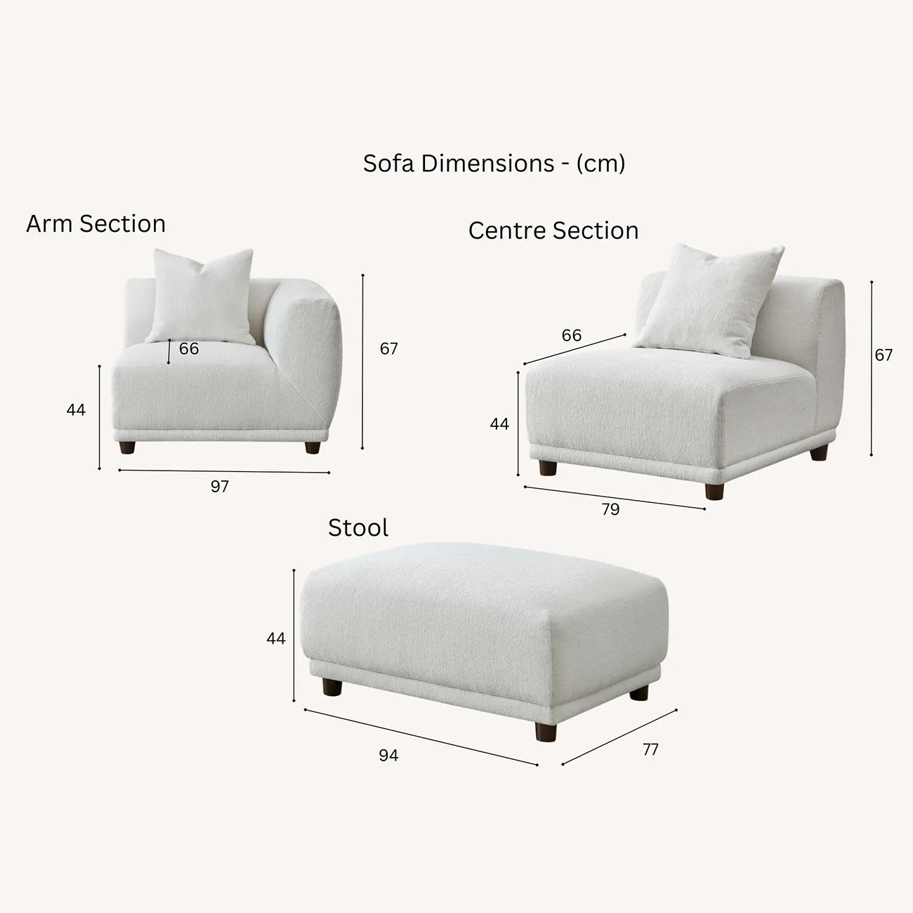 Lottie Modular Corner Group in Polar Boucle Sofa - Pendle Village Furniture