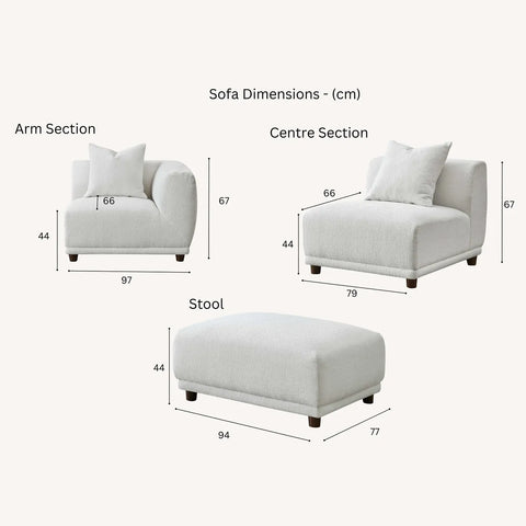 Lottie Modular Corner Group in Polar Boucle Sofa - Pendle Village Furniture