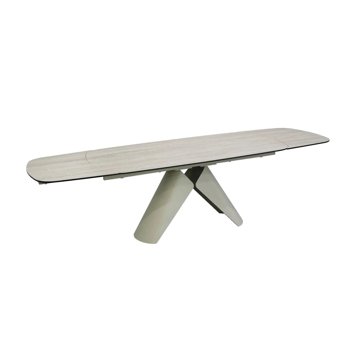 Contemporary dining table with sculptural pedestal base