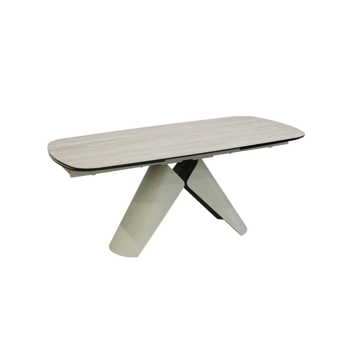 Lucio Extending Dining Table Travertine Champagne
