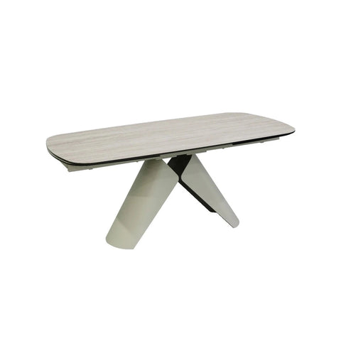 Lucio Extending Dining Table Travertine Champagne