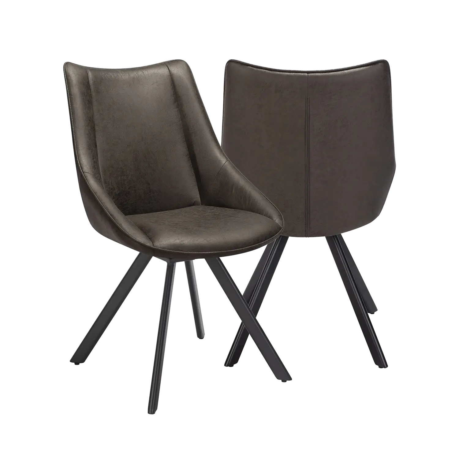 Luca 170cm Dining Table With 4 Faux Leather Swivel Dining Chairs
